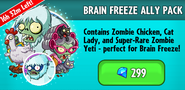 Zombie Yeti on the advertisement for the Brain Freeze Ally Pack