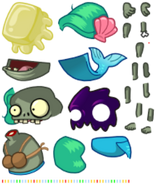 Imp Mermaid Zombie assets and sprites