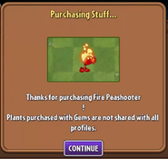 Fire Peashooter when bought