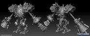 Concept model sculptures of the Crazy Colossus and Impending Doom skins (Plants vs. Zombies: Battle for Neighborville)