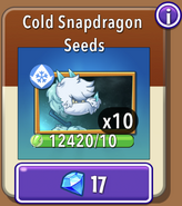 Cold Snapdragon's seeds in the store (10.7.2)