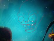 Zomboss' face in the sky, outlined.