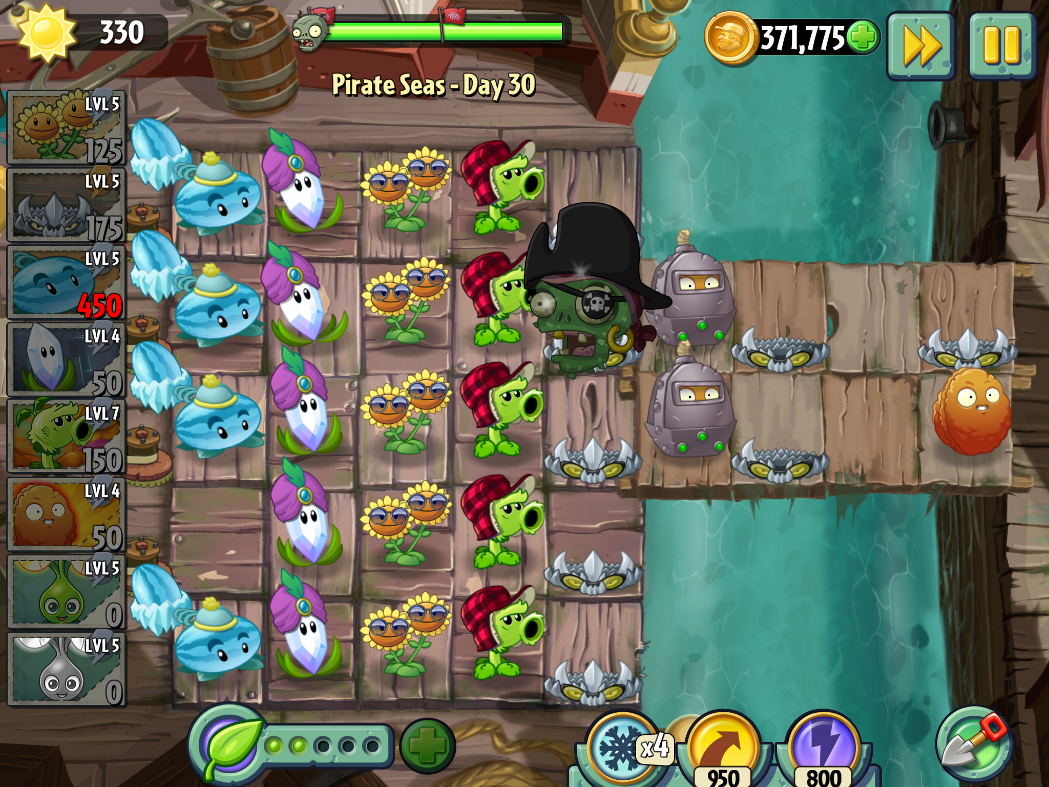 Plants vs Zombies 2 : Pirate Seas Day 16 Walkthrough 