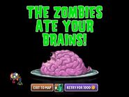 A Turkey Wrangler Zombie ate the player's brains