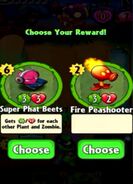 Choice between Super Phat Beets and Fire Peashooter