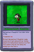 The New Imp (Gargantuar's Daughter)'s almanac entry. (from the Gargantuar's Daughter Mod)