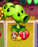 Split Pea with the Double Strike trait due to Cosmic Pea's ability