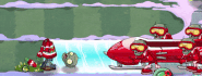The bobsled gets destroyed by a Spikeweed (animated)