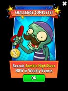 Zombie High Diver on an advertisement for the Weekly Events