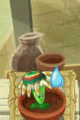 Bloomerang with costume being watered (animated)
