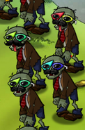 Zombies with future sunglasses and mustaches