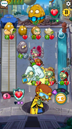 A Cat Lady on the Zombie Yeti's lane. Note the yellow button