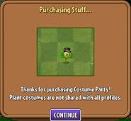 Purchasing Blover's costume