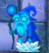 A frozen Wizard Zombie