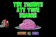 A Mecha-Football Zombie "eating" the player's brains