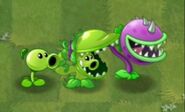 Snap Pea between a Peashooter and a Chomper