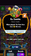 Ra Zombie's statistics