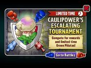 Caulipower in an advertisement for Caulipower's Escalating Tournament in Arena