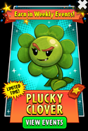 Plucky Clover on the advertisement for the Weekly Events