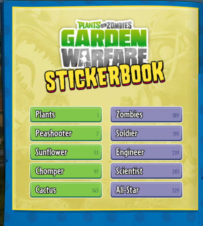 Stickerbook, Plants vs. Zombies Wiki