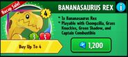 An advertisement featuring Bananasaurus Rex