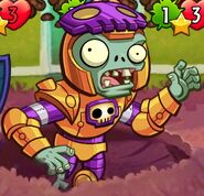 Rustbolt's pose when a plant hero is dealt over 4 damage or legendary zombie is played