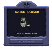 Newspaper Zombie appears at the pause game screen