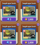 Snapdragon's seeds in the store (9.7.1)