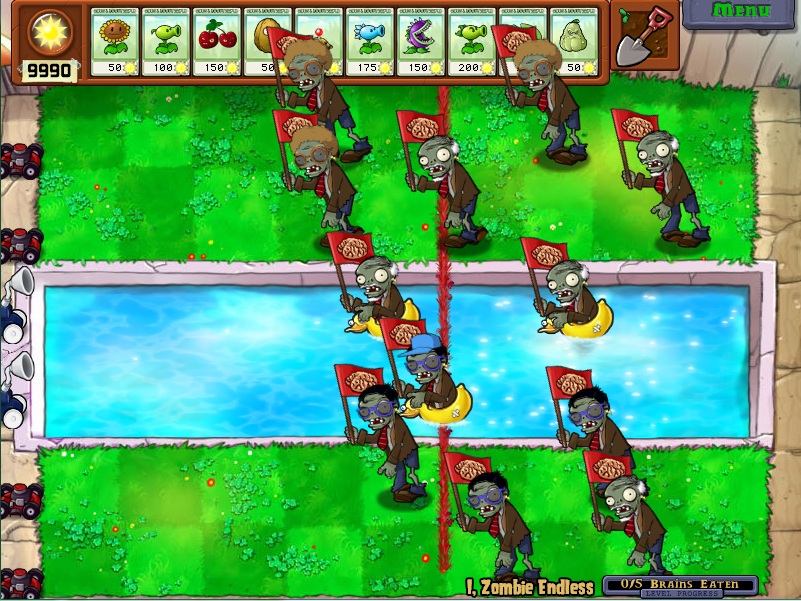 Plants vs Zombies Hack - 1 Gatling Pea vs Tall-Nut vs All Zombie 