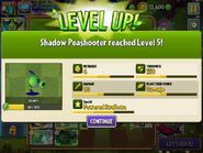 Shadow Peashooter reaching Level 5