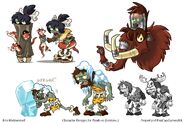 Concept art of Ice Weasel, along with other Frostbite Caves zombies