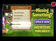 An ad in the 4.8 update on IOS devices about how to fix a glitch involving the Store