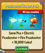 Electric Peashooter in the Peashooter Starter Pack along with Snow Pea (PvZ2) and Fire Peashooter (PvZ2)