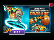 An advertisement for collecting seed packets to unlock Explode-o-nut in Penny's Pursuit