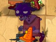 A poisoned Poncho Zombie without his arm