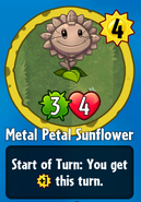 The player receiving Metal Petal Sunflower from a Premium Pack