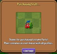 Purchasing Holly Barrier's costume from the store