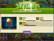 Fire Peashooter reached Level 3