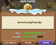 Sunflower in the Pause Screen (10.2.2)