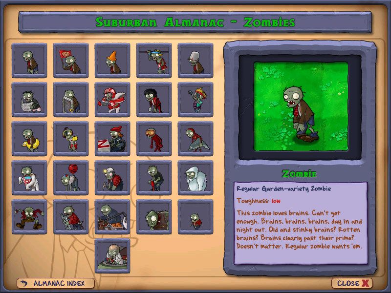 Zombies (Plants vs. Zombies), Plants vs. Zombies Wiki