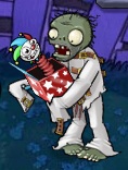 A Jack-in-the-Box Zombie about to explode