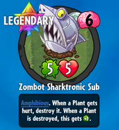 The player receiving Zombot Sharktronic Sub from a Premium Pack