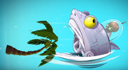 The Zombot Sharktronic Sub is pulling a palm tree in the Part 2 trailer