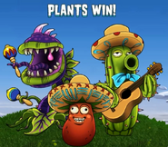 Chomper in the winning screen of Taco Bandits