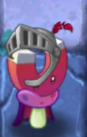 Magnet-shroom attracting its knight helm