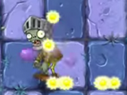 A Knight Zombie affected by Sun Bean.