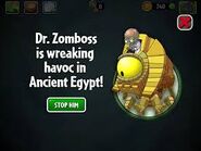 Notification of Dr. Zomboss in Ancient Egypt