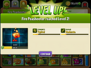 Fire Peashooter reached level 2