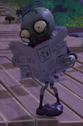 Newspaper Zombie seen from the front