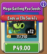 Mega Gatling Pea's seeds costing real money in the store